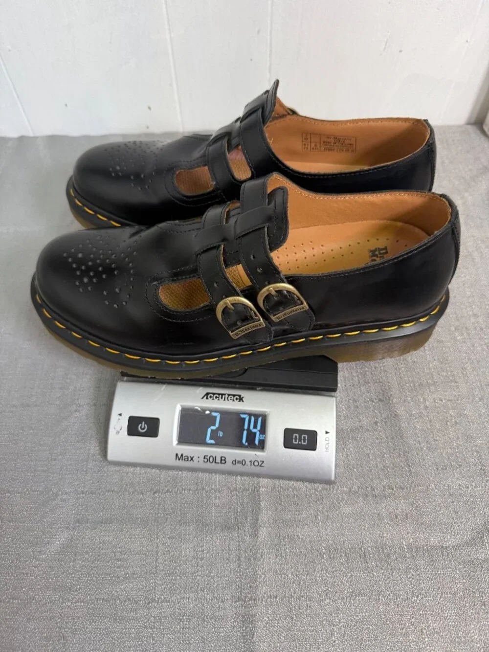Dr. Martens Women’s Black Leather 12916 Mary Jane Buckle Round Toe Shoes Size 9L
